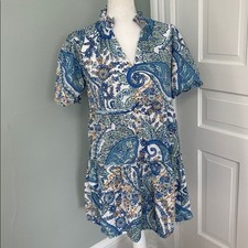 Avara Pinch Medium Everly Dress Paisley Short Sleeve Cotton Sun Dress Medium