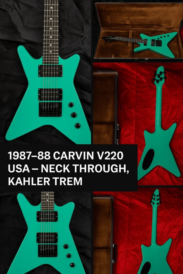 1987–88 Carvin V220 USA – RARE Seafoam Green – Original Case – Vintage Guitar - Image 2 of 4