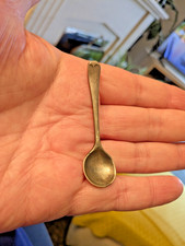 Vintage Mini Salt Spoon, Ladle White Metal See Makers Marks ( F.B) (EPNS)