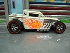 Hot Wheels White Bone Shaker with Flames & Super Custom Redline Conversion
