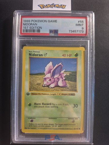 Nidoran ♂ (1st Edition) graded PSA 9 for sale on eBay