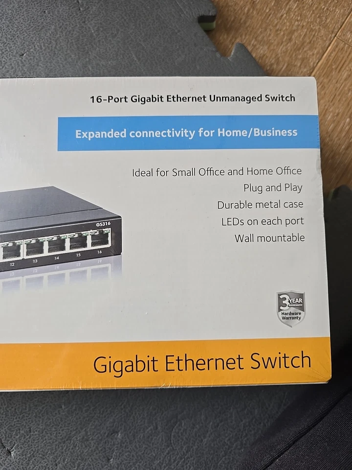 Netgear GS316 Unmanaged 16-PORT-GIGABIT-ETHERNET-SWITCH - Bild 3 von 4