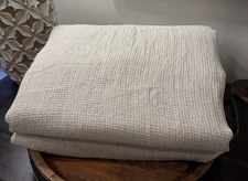 Pottery Barn European Flax Linen Waffle Duvet Cover King/Cal. King Flax Beige