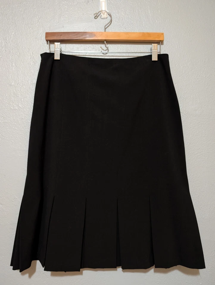 Falda Vintage Whimsigoth AGB 10 Dark Academia Negra Plisada Oficina Clásica Foto 4 de 4