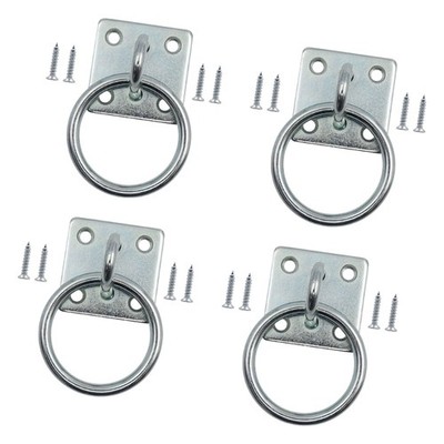 Pad Eye Plate 4 Pack Carbon Steel Tie Hardware with Screws Set