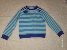 HANNA ANDERSSON  Blue Striped Girls Sweater  Size 130  US Size 8 