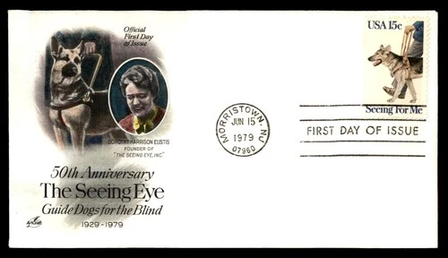 Mayfairstamps US FDC 1980 New Jersey 50th anniversary of the seeing eye dog art