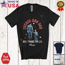 Nombre Personalizado Padre e Hijo Mejores Amigos; Impresionante Día del Padre Papá Familia Camiseta