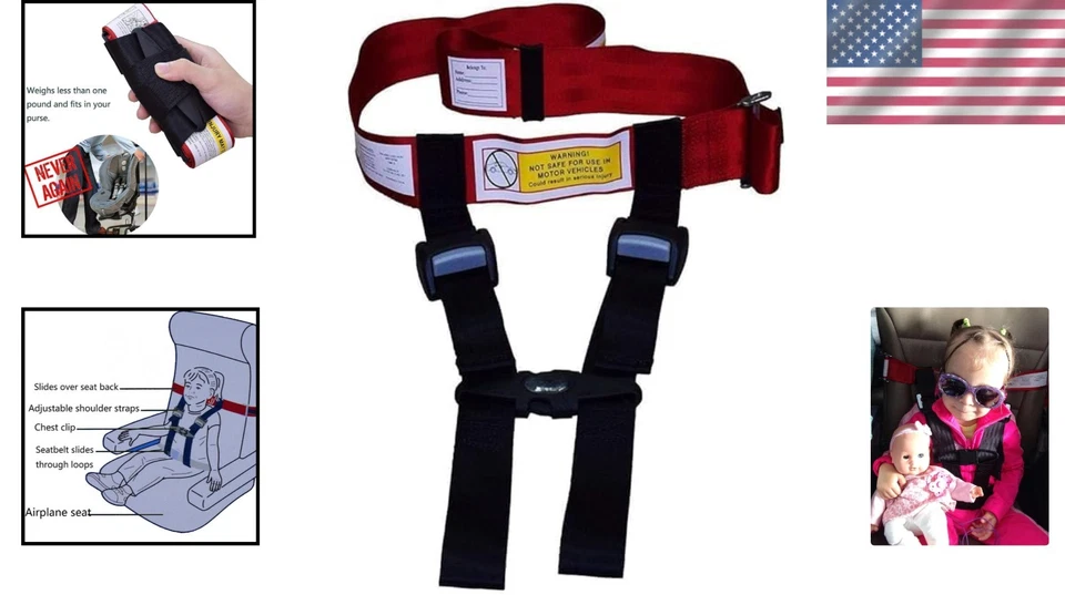 Arnés de seguridad para aviones para niños diseño ligero para niños viajes edades uno plus Foto 2 de 4