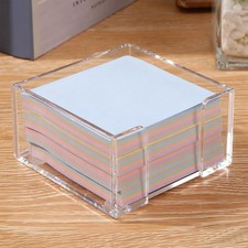 Acrylic Sticky Note Holder, 3x3 Crystal Clear Notepad Holder with Anti-Slip B...