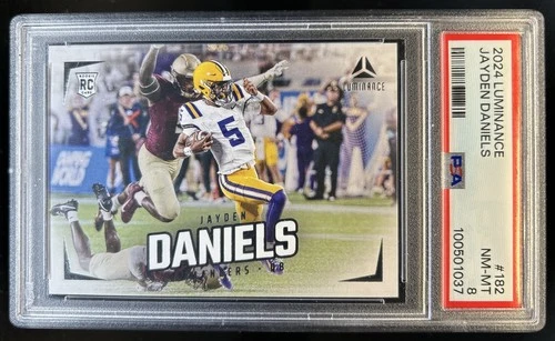 2024 Panini Instant NFL Jayden Daniels RC Rookie #182 Commanders PSA 8