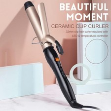 Curling Iron Set, Hair Curling Wand Set with Gloves and Comb, 38mm Instant Heat