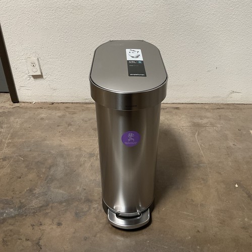 Simplehuman 45l / 12gal Slim Step Trash Can CW2044 Brushed Stainless Steel - Picture 3 of 4