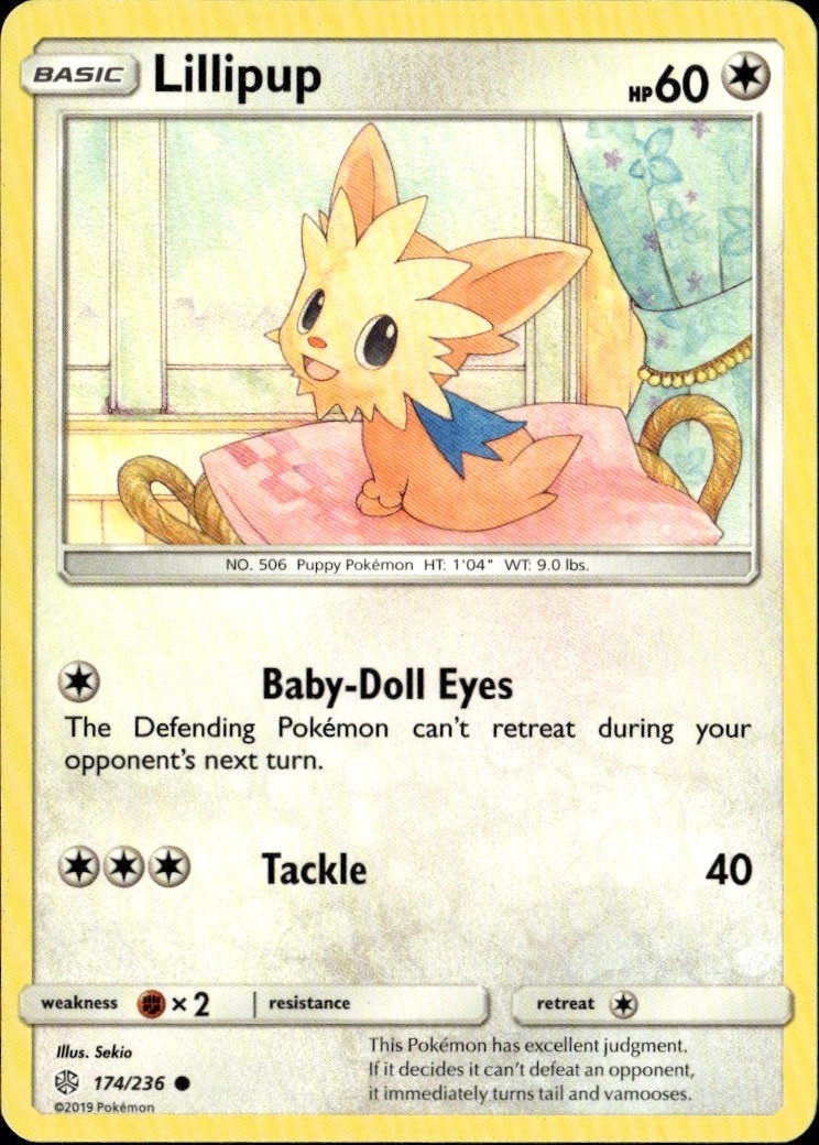 Lillipup Common SM Cosmic Eclipse 174/236 Colorless Pokemon Card