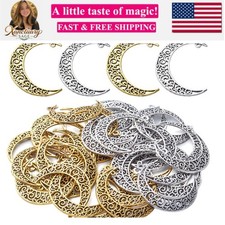 40pcs Hollow Moon Charms Crescent Moon Pendants Celestial Charms Crafts Suppl...