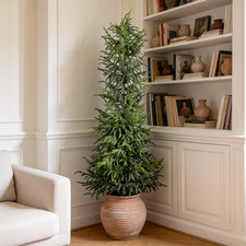 60" Artificial Real Touch Pine Tree with Black Plastic Pot, 1pc/set Modern