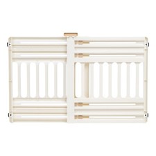 24-39 inch Dog Gate Adjustable Indoor Pet Barrier Easy Twist-to-Lock White