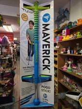 Flybar Maverick Pogo Stick - Blue/Green-NEW ages 5+ 40-80lbs