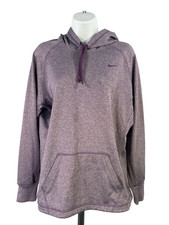 Nike Women's Purple Heathered Therma-Fit Long Sleeve Pullover Sweatshirt - L