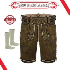 Authentic Bavarian Lederhosen Shorts for Men German Oktoberfest shorts men