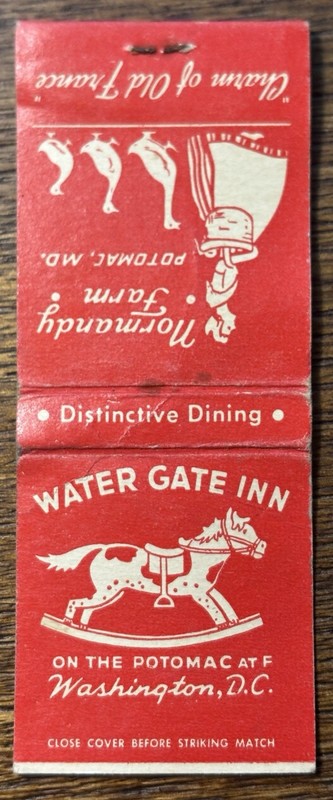 "WATER GATE INN" & "NORMANDY FARN" Vintage Matchbook