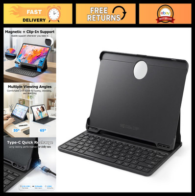 Detachable Keyboard Case for 11'' Tablets - Multi-Angle Stand, Slim & Portable De