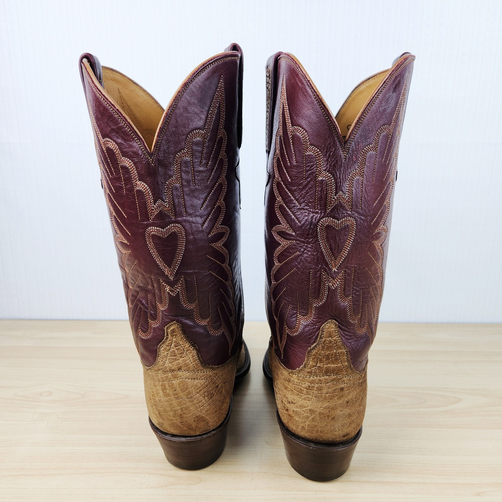 Lucchese Handmade Classics Rare Exotic Hipp Leather Snip Toe Cowboy Boots Sz 9B image 7