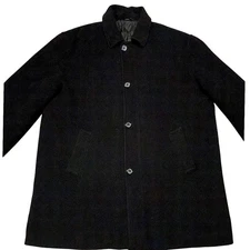 Lauren Ralph Lauren Mens Black Cashmere Blend Wool Peacoat Jacket Coat Sz 46 L