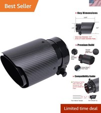 Easy Install 2 Inlet To 4 Outlet Carbon Fiber Exhaust Tip For Car Enthusiasts