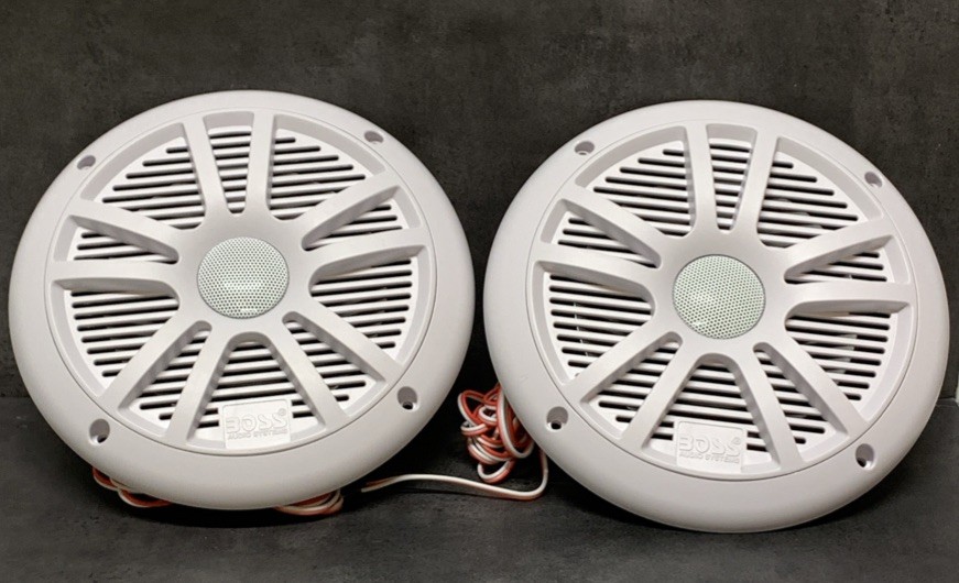 Boss MR6W 6.5 in. Dual Cone 180W White Marine Audio Speakers