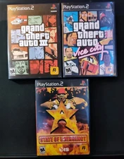 Ps2 Rockstar Game Lot. Grand Theft Auto 3, Vice City, State Of Emergency. CIB