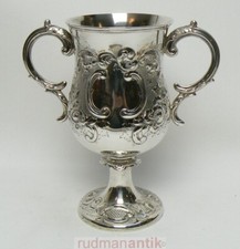 antiker HENKELPOKAL "LOVING CUP" STERLING SILBER 925 - HAYNE & CATER LONDON 1852