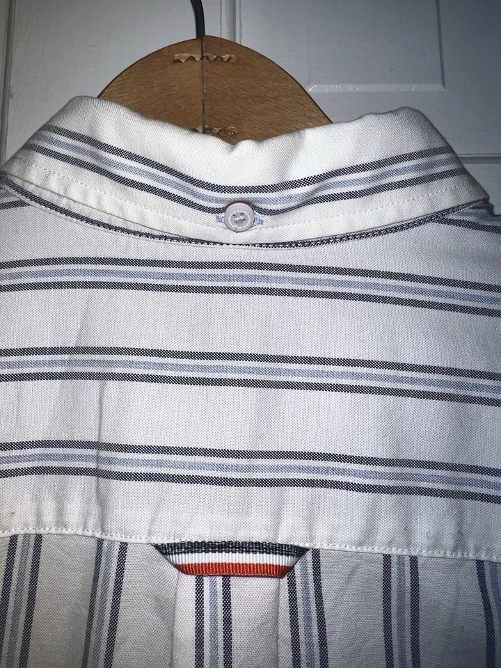 Blue Harbour Relaxed Fit White Blue Stripes Button Up Dress Shirt Mens L - Image 4 of 4
