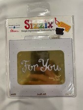 Sizzix Simple Impressions Brass Embossing Folder -- Phrase, For You 38-9662