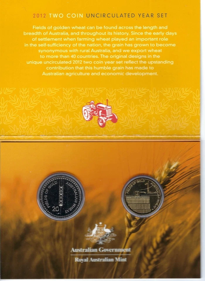 2012 AUSTRALIA B/Uncirculated 20 Cent + 1 Dollar QEII & Australia Wheat Coin Set - Image 2 of 3