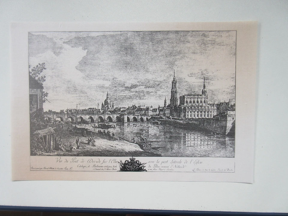 Canaletto Stahlstich auf Fotoleinen - Handvergrössert, Dresden (JRF) - Bild 1 von 1