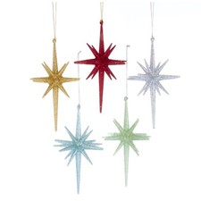 Set/5 Kurt Adler Starburst Retro 60s Vntg Christmas Tree MCM Decor Ornaments