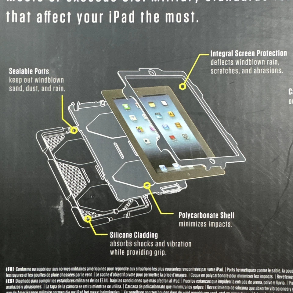 Funda de servicio militar Griffin Survivor GB35108-2 para iPad 2/iPad 3/iPad 4 negra Foto 4 de 4