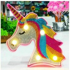 DIY Diamond Painting Unicorn LED Light Crafts Girls 6.5 IN Tall