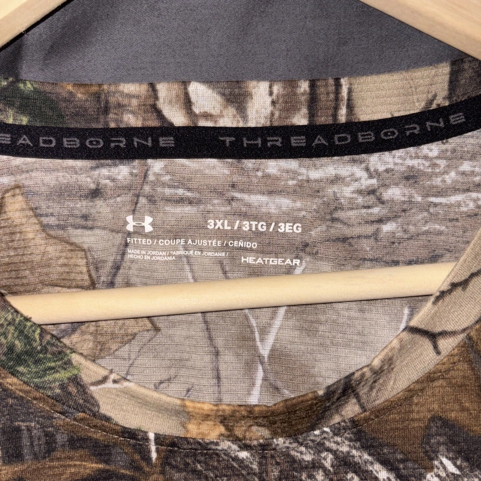 Mens Under Armour Heat Gear Scent Control Loose Fit Short Sleeve Camo Shirt Sz L - Image 2 of 4