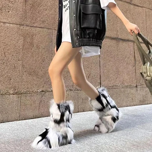 Bota de Piel Mongolia Fábrica Invierno Damas Caliente Zapatos para Nieve Botas de Piel Sintética Bota Larga - Imagen 29 de 47