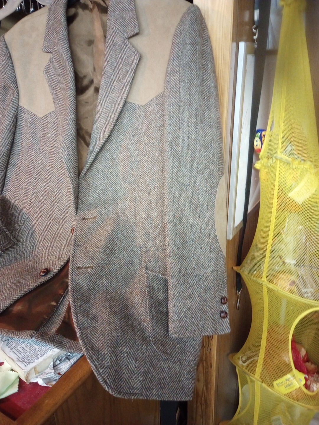 PENDLETON WESTERN BROWN TWEED WOOL & LEATHER BLAZ… - image 2