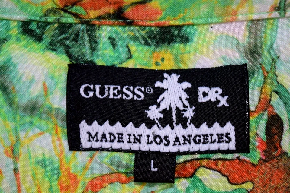 GUESS DRx Collaboration Rayon Shirt Size L Urban Explosion Made in Los Angeles - Image 2 of 4