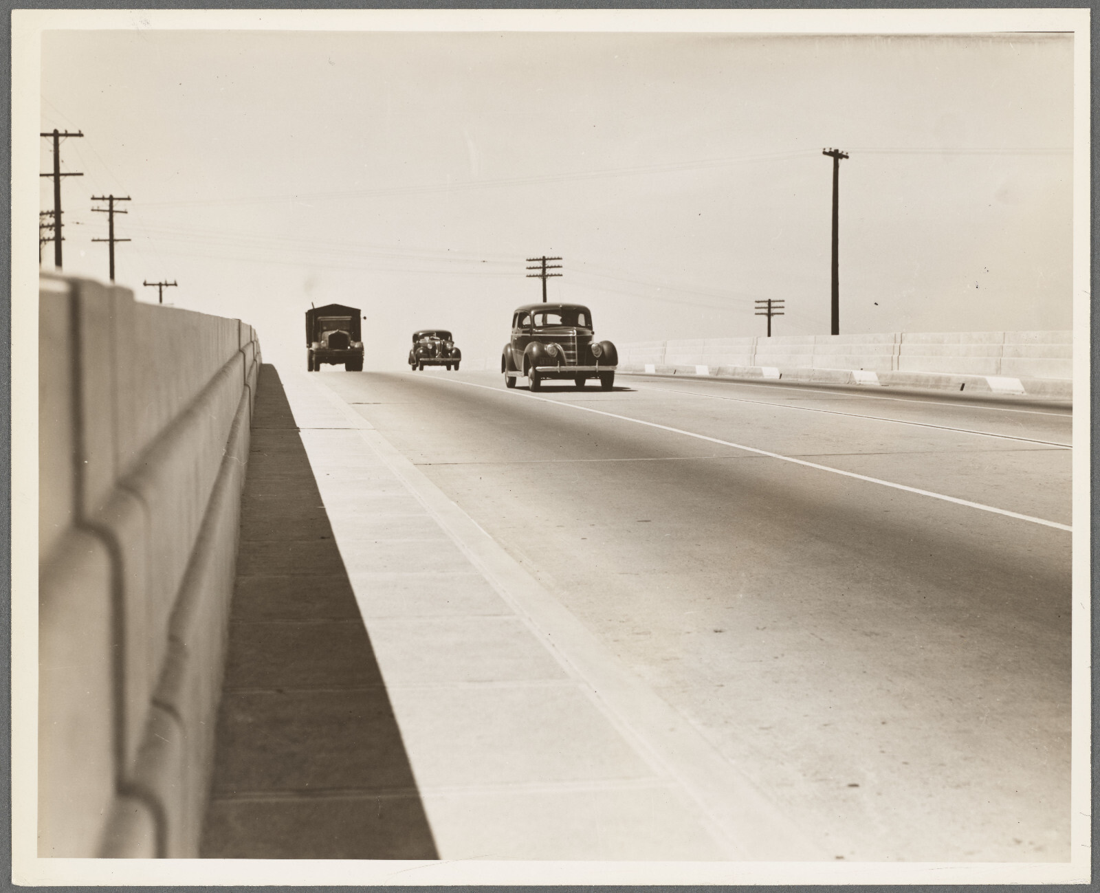 Old Photo, 1930's Between Tulare and Fresno. Overpass on U.S. 99 CA