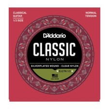 D'Addario EJ27N 1/2 Student Nylon Fractional Classical Strings, Normal Tension