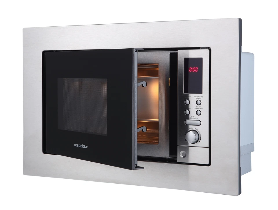 Mikrowelle 800 Watt Einbau Grill 1000 Watt Edelstahl 8 Programme 20 L Respekta - Bild 3 von 4