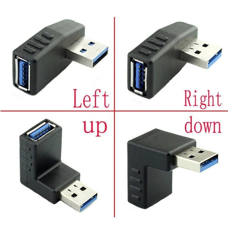 USB 3.0 a Spina Presa Cavo di Prolunga 90 Grado Angolato Destra Adattatore - Immagine 4 di 4