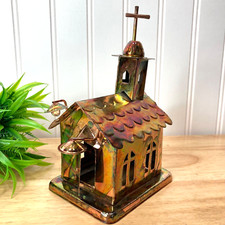 Music Box Berkeley Design Tin Metal Church Windup Plays Amazing Grace Video
