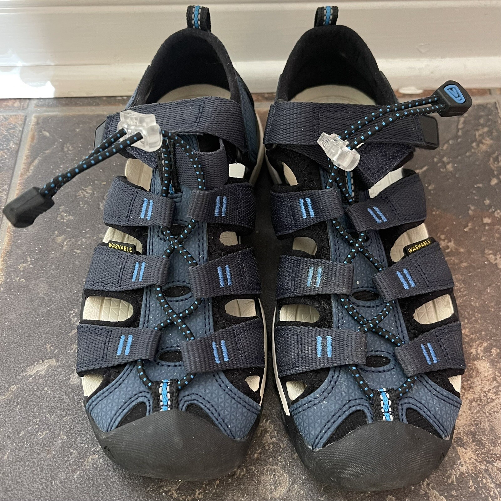 Sandali Keen Shoe unisex bambini Newport NEO H2 blu lavabili punta chiusa acqua taglia 1