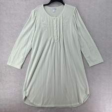 Miss Elaine Heavenly Bodies Flannel Nightgown Womens MEDIUM Mint Green